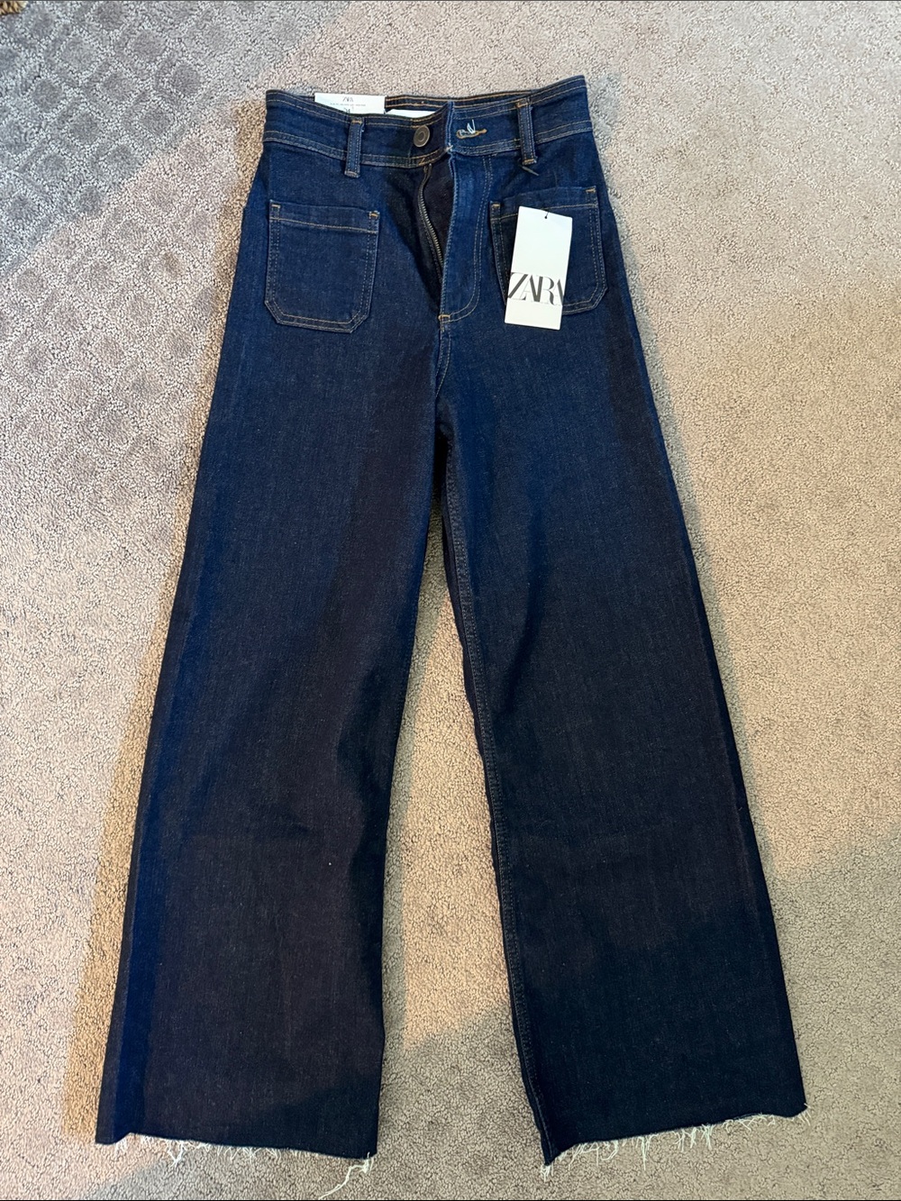 Zara Dark Blue Flare Jeans